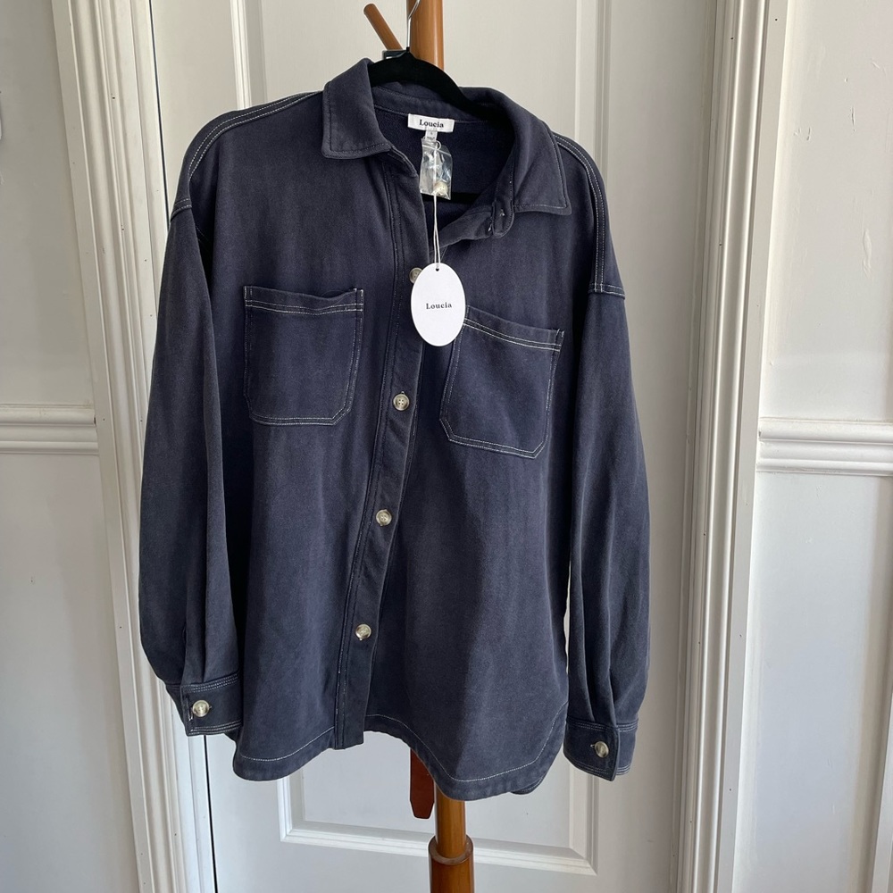 Oversized denim shirt